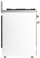 Ilve® Majestic III 30" White Pro Style Dual Fuel Liquid Propane Range with Solid Door and Brass Trim-4