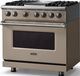 Viking® 5 Series 36" Nantucket Pro Style Dual Fuel (NG) Range with Polished Chrome Trim-3