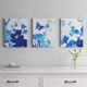 Olliix by Madison Park Cobalt Garden 3 Piece Blue Gel Coated Canvas-0