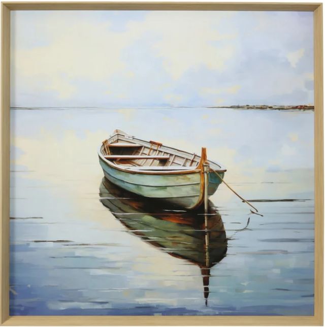 Stylecraft Solitary Boat On Reflective Waters Wall Art-0