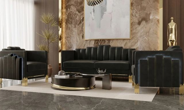 New Classic® Home Furnishings Empire Midnight Black Sofa-1