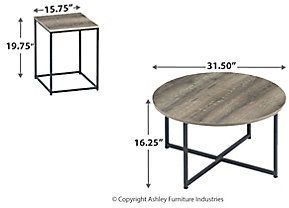Signature Design by Ashley® Wadeworth 3-Piece Two-Tone Occasional Table Set with Black Base-1
