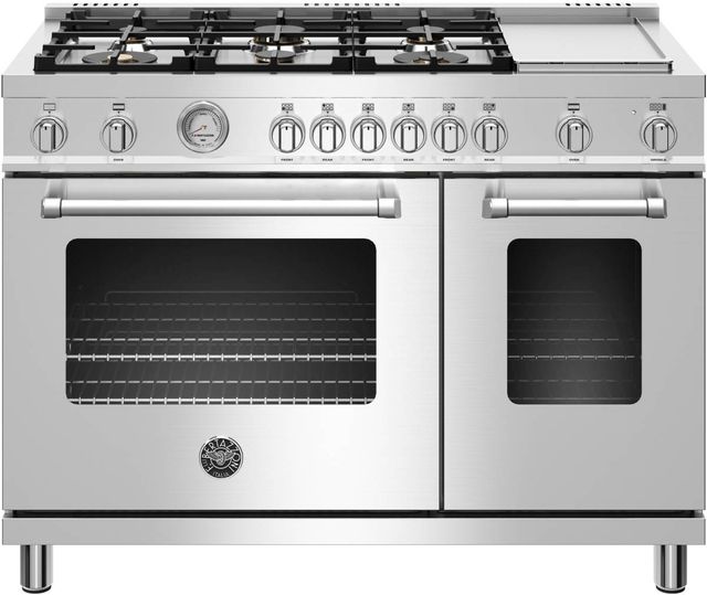 Bertazzoni Master Series 48" Stainless Steel Free Standing Gas Range-0