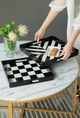 A & B Home Quinn 2-Piece Black/White Square Tray Set-4