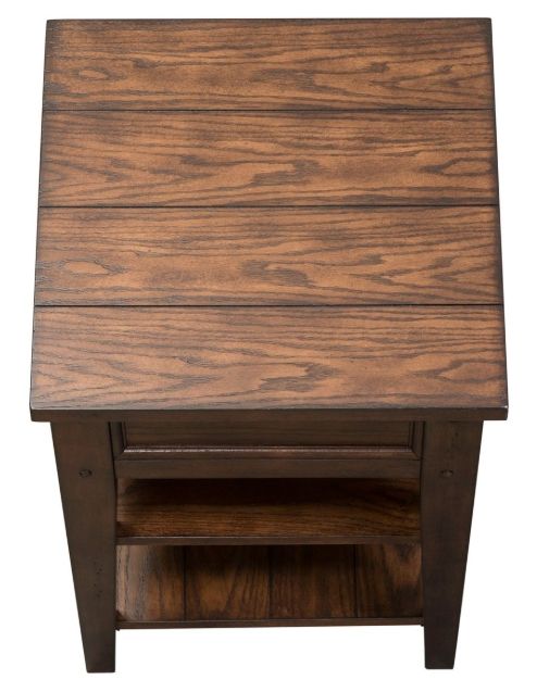 Liberty Furniture Lake House Rustic Brown Oak Chairside Table-3