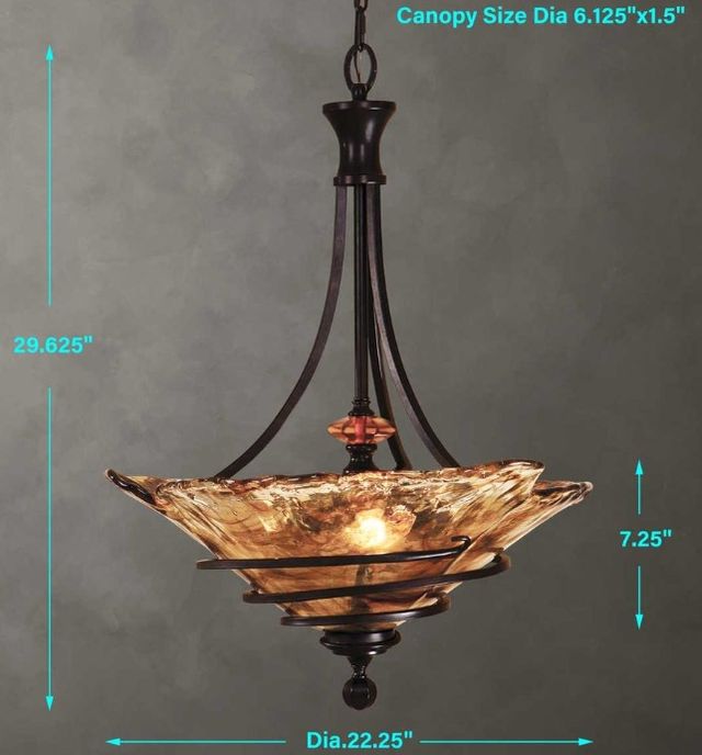 Uttermost® Vitalia Oil Rubbed Bronze 3-Light Pendant-2