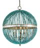 Currey & Company Alberto Turquoise/Cupertino/Antique Mirror Orb Chandelier-0