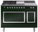 Ilve® Nostalgie II Noblesse 48'' Emerald Green Pro Style Dual Fuel Range with Chrome Trim-0