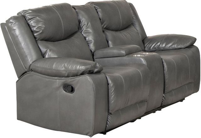 Mazin Furniture Caledon Grey Reclining Loveseat with Center Console-0