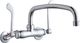 Elkay Chrome Foodservice 3-8" Adjustable Centers Wall Mount Faucet with 12" Arc Tube Spout and 6" Wristblade Handle-0