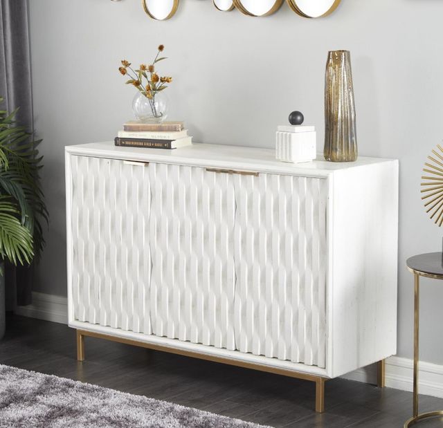 Deco Marche Matte White Accent Cabinet-3
