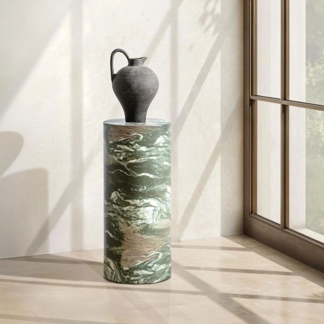 Classic Home Norfolk Green Medium Round Display Pedestal-1