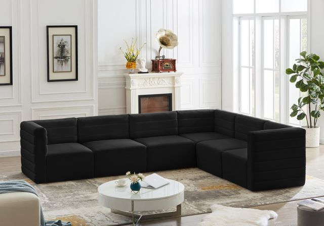 Meridian Furniture Quincy 6-Piece Black Modular Sectional Set-2