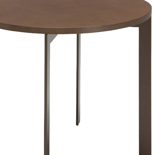 Natuzzi Editions Wire Brown Ash Round Accent Table with Caramel Base-1