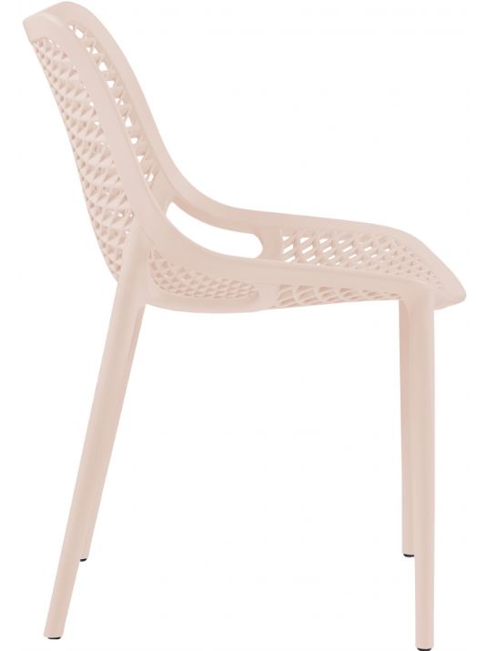 Meridian Furniture Mykonos Pink Plastic Outdoor Patio Dining Side Chair-2