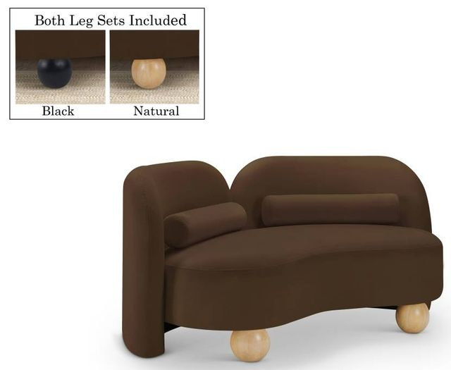 Meridian Furniture Daphne Brown 64" Velvet Loveseat-1