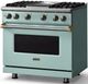 Viking® 5 Series 36" Splash Pro Style Gas (NG) Range with Brushed Brass Trim-2