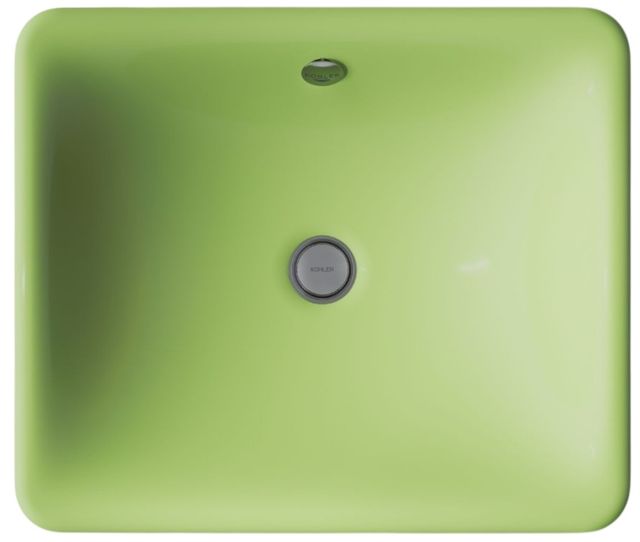 Kohler Iron Plains® Fresh Green 18.5" Rectangular Vessel Bathroom Sink-1