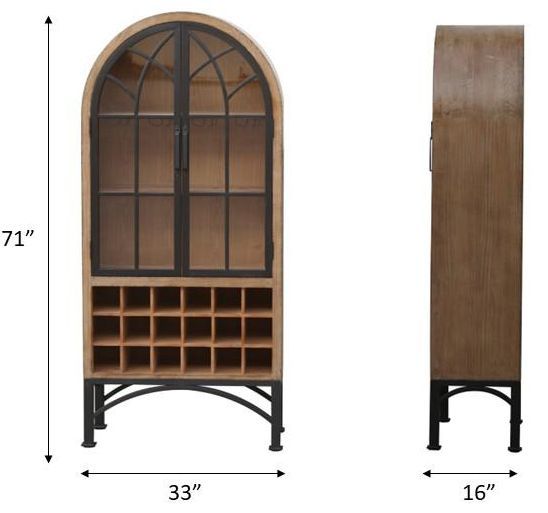 Nest Home Collections Victoria Antique Natural Wine Cabinet-2