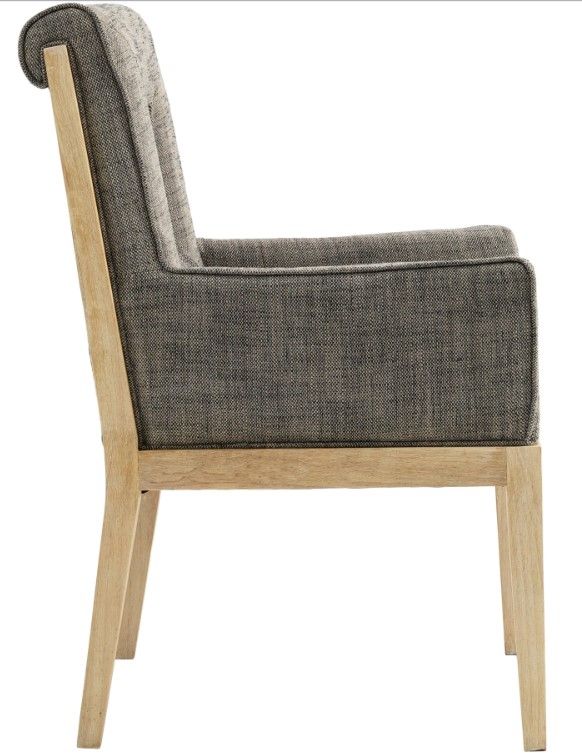 Meridian Furniture Gwendolyn Gray/Natural Linen Textured Upholstered Dining Chair-3