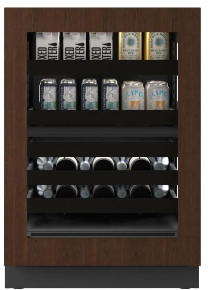 U-Line® Seamless Collection 24" 4.9 Cu. Ft. Panel Ready Dual-Zone Beverage Center with Glass Door-4