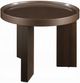 ACME Furniture Lakita Dark Blond High Gloss End Table with Smoked Oak Base -0