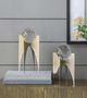 A & B Home Bergen 2-Piece Silver Crystal Ball Statuaries Set-1