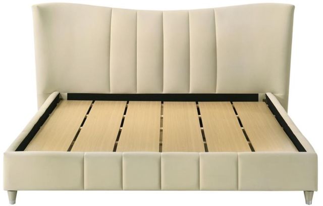 Coaster® Evelyn Ivory Queen Upholstered Platform Panel Bed-2
