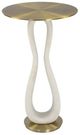 Uttermost® Sonia Brass Accent Table with White Base-3