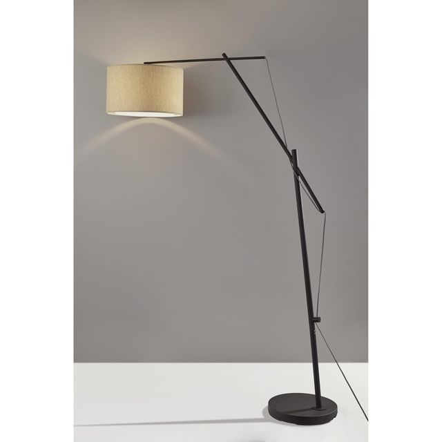 Adesso® Broome Rough Matte Black Arc Lamp-1