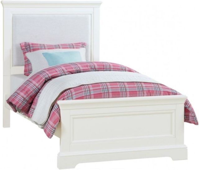 Winners Only® Tamarack White Youth Twin Upholstered Panel Bed-0