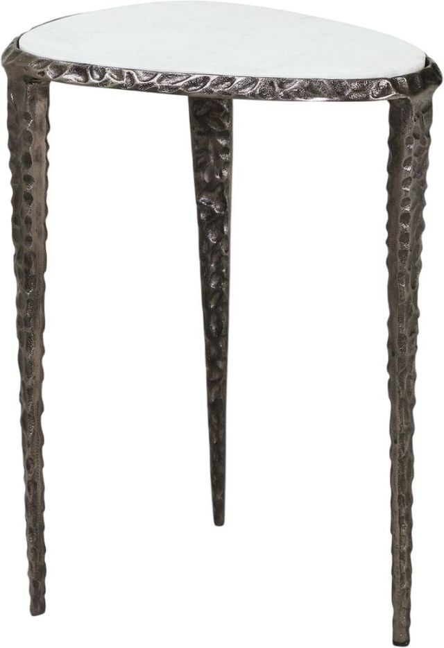 Uttermost® Arnold Marble Top Side Table with Dark Bronze Base-0
