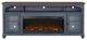 Legends Home Americana Corduroy Blue/Brown 86" Fireplace Console-3