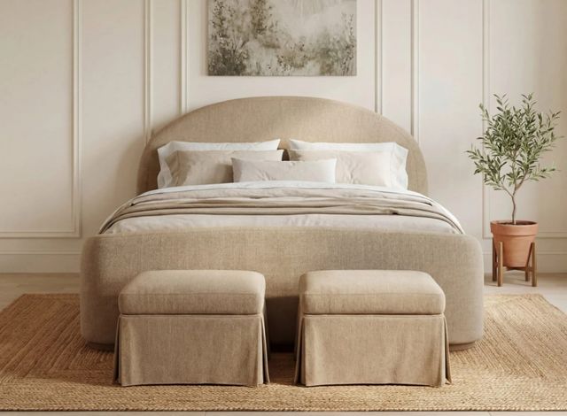 Modus Furniture Colton Sourdough Upholstered Storage Ottoman-1