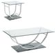Coaster® Danville 2-Piece Tempered Glass Top Occasional Table with Chrome Base Set-0