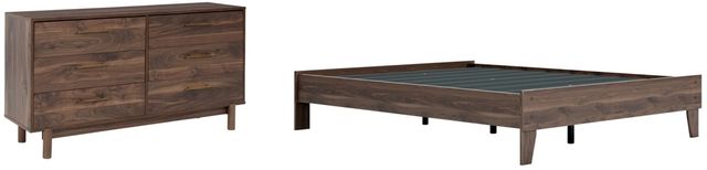 Signature Design by Ashley® Calverson 2-Piece Mocha Queen Platform Bed Set-0