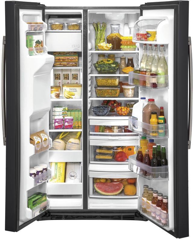 GE® 25.1 Cu. Ft. Black Slate Side-By-Side Refrigerator-3