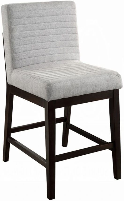 ACME Furniture Edwyn 2-Piece Espresso/Gray Upholstered Counter Height Dining Stool  Set-0