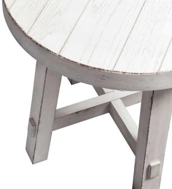 Liberty Furniture Modern Farmhouse Flea Market White Round End Table-3