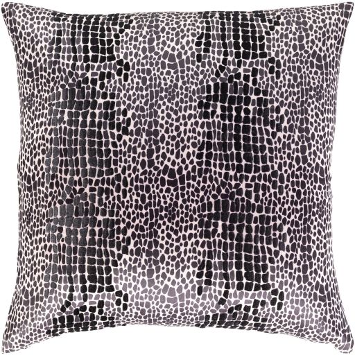 Surya Safari Black 20"x20" Toss Pillow with Polyester Insert-0