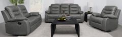 Coaster® Nova 3-Piece Dark Gray Upholstered Manual Reclining Padded Arm Living Room Set