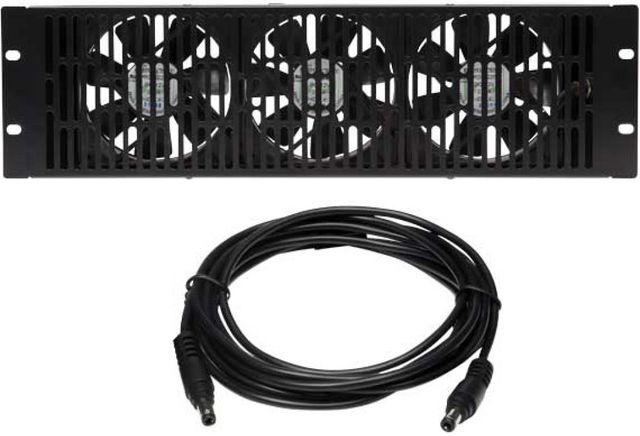 Sanus® Ecosystem™ Component Series Black 3U High Volume Rack Fan-1