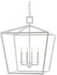 Currey & Company Denison Gesso White Medium Lantern Chandelier-0