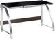 Homelegance® Tioga Glass Top Writing Desk with Brushed Chrome Legs-0