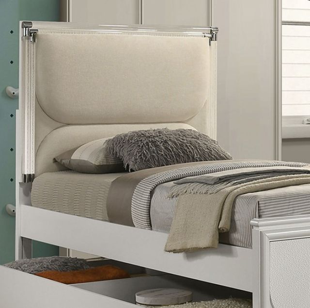 Furniture of America® Lareina 4-Piece Pearl White Twin Bedroom Set-3