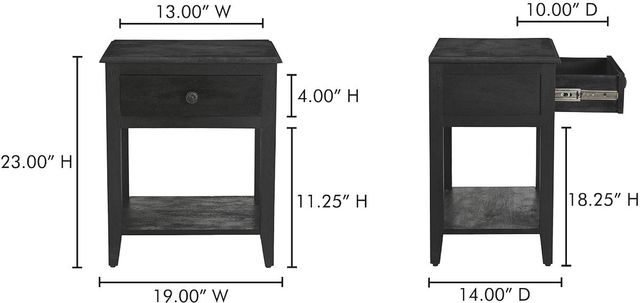Moe's Home Collection Corrine Antique Black Nightstand-3