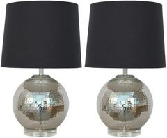 Decor-Rest® Furniture LTD Pluto 2-Piece Polished Mercury Table Lamp Set