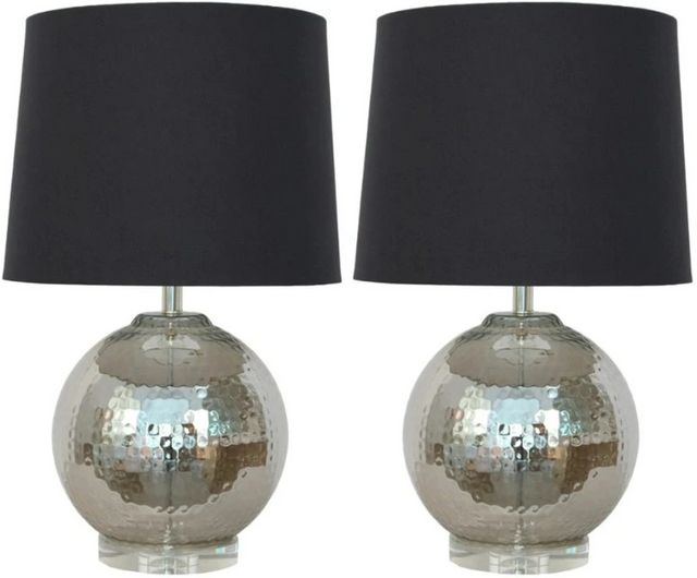 Decor-Rest® Furniture LTD Pluto 2-Piece Polished Mercury Table Lamp Set-0