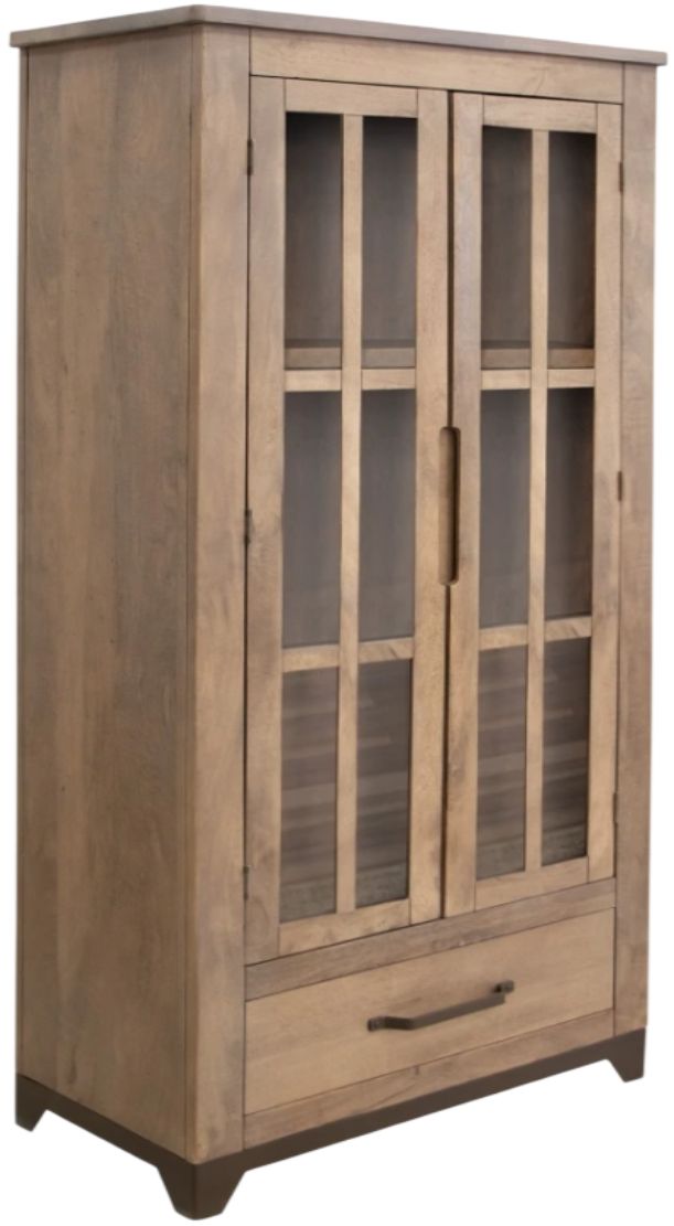 International Furniture Direct Natural Parota Brown Cabinet-0