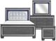 Homelegance® Allura 4-Piece Gray Queen Panel Bedroom Set-0